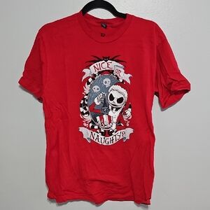 Bold Red Jack Skellington T-Shirt L Disney